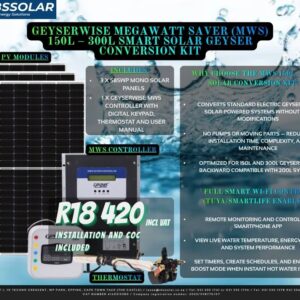 Geyserwise Megawatt Saver (MWS) 150L – 300L SMART Solar Geyser Conversion Kit